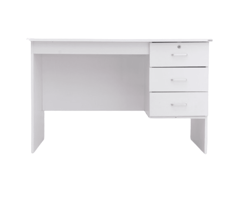 Redfern 3 Drawer Study Desk 1200mm- White