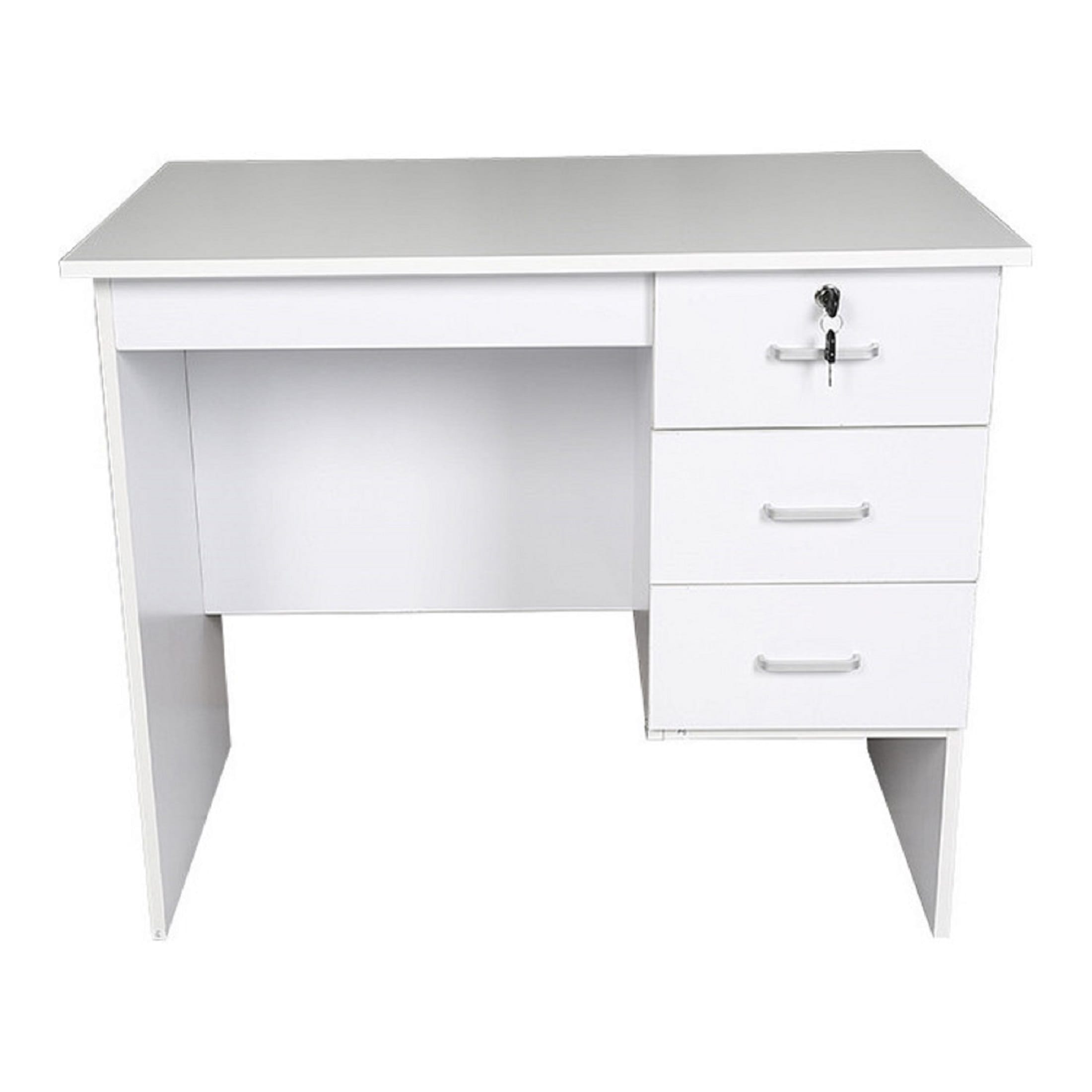 Redfern 3 Drawer Study Desk 900mm - White