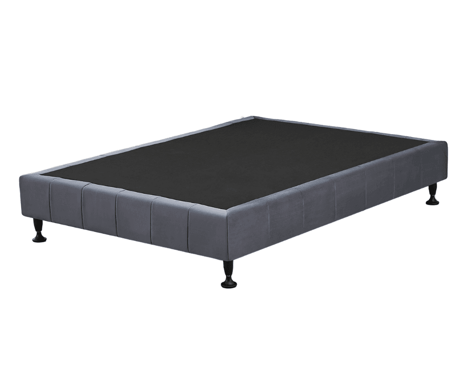 Waylon Velvet Queen Bed Base - Dark Grey