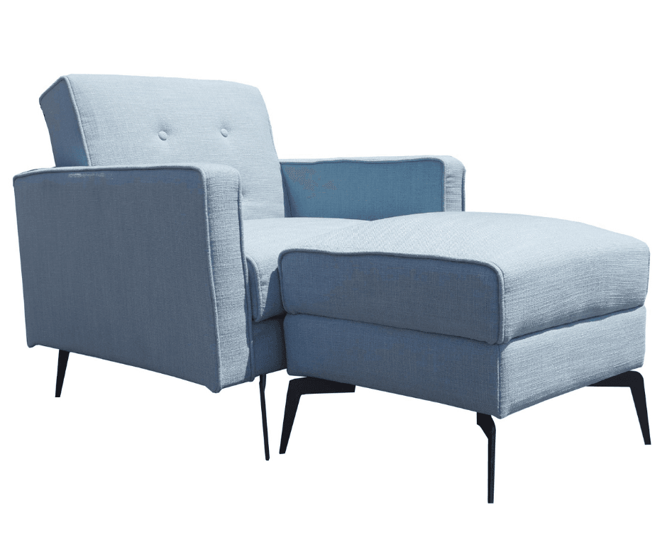 Charlie Chair Bed with Ottoman - Blue