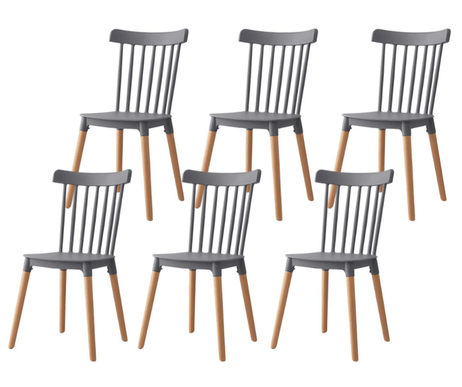 Nora Dining Chair- Set of 6 - Grey 