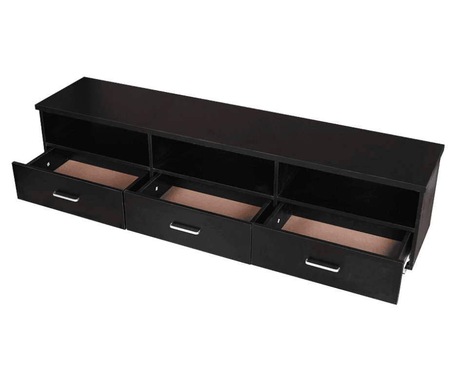 Redfern Tech TV Unit 3 Drawers Entertainment Unit - Black