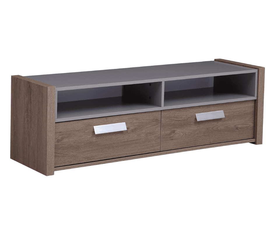 Simon TV Stand - Grey and Dark Oak
