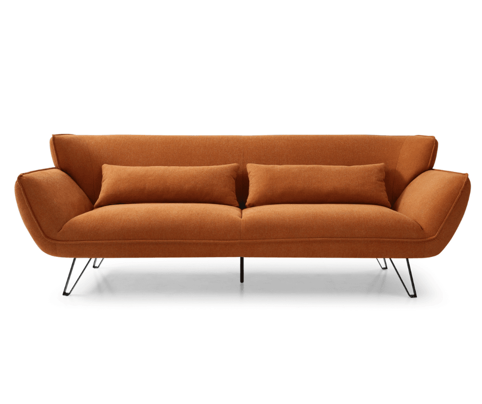 Amber Tan 3-Seater Sofa - Orange