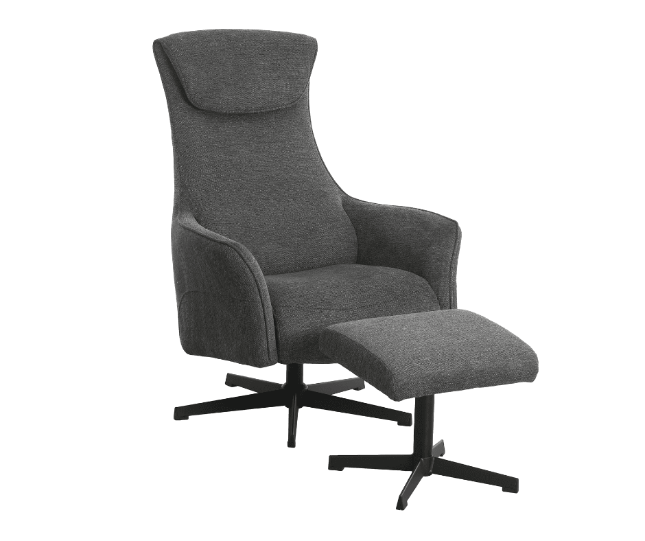 Miami Armchair with Footstool - Grey