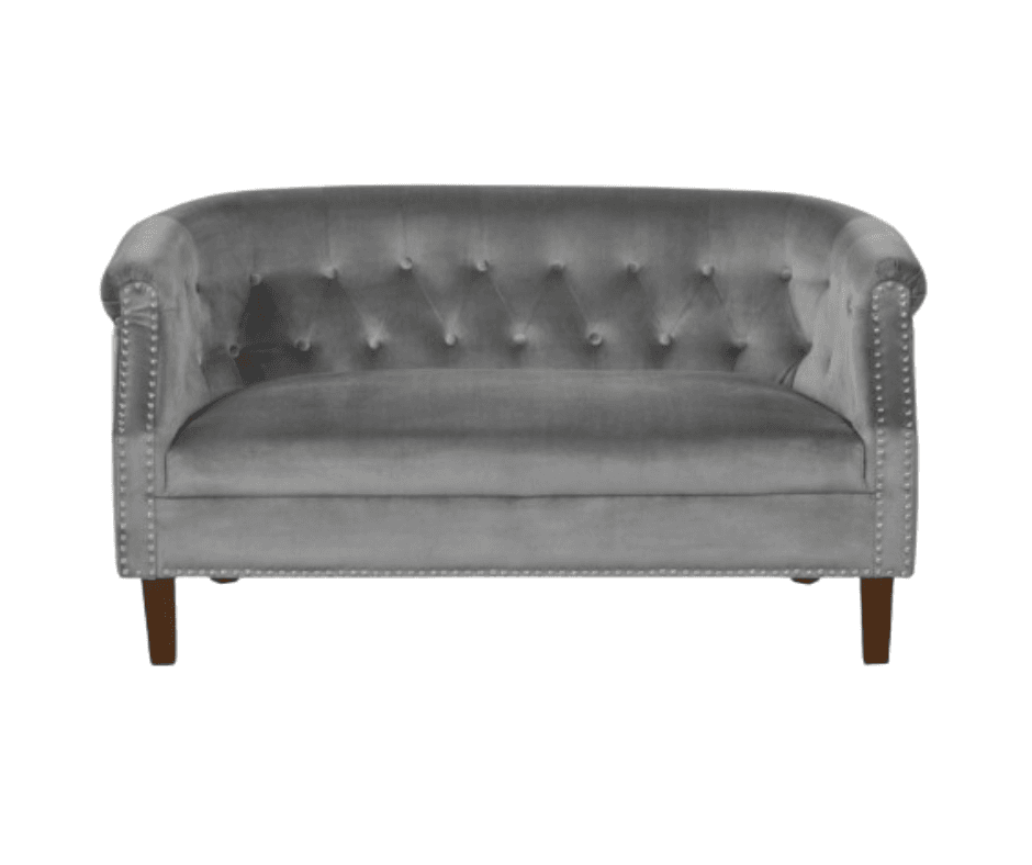 Judy Velvet Sofa  2 Seater - Grey
