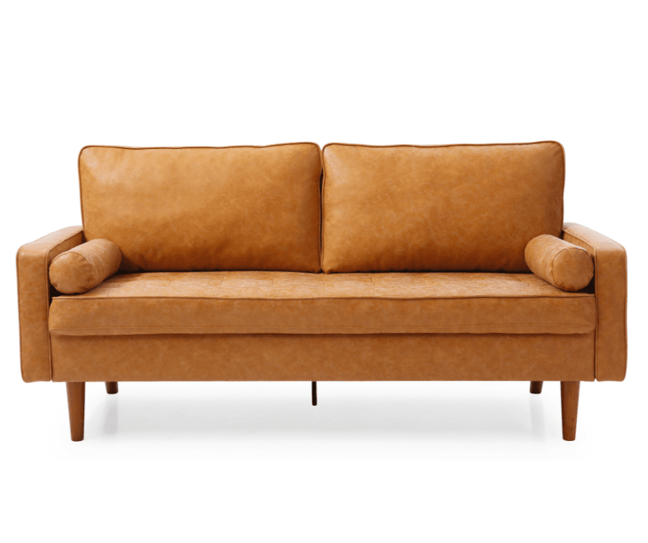 Coogee 2.5 Seater Faux Leather Sofa - Brown