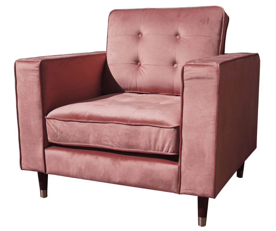 Fiona Sofa 1 Seat - Pink Velvet