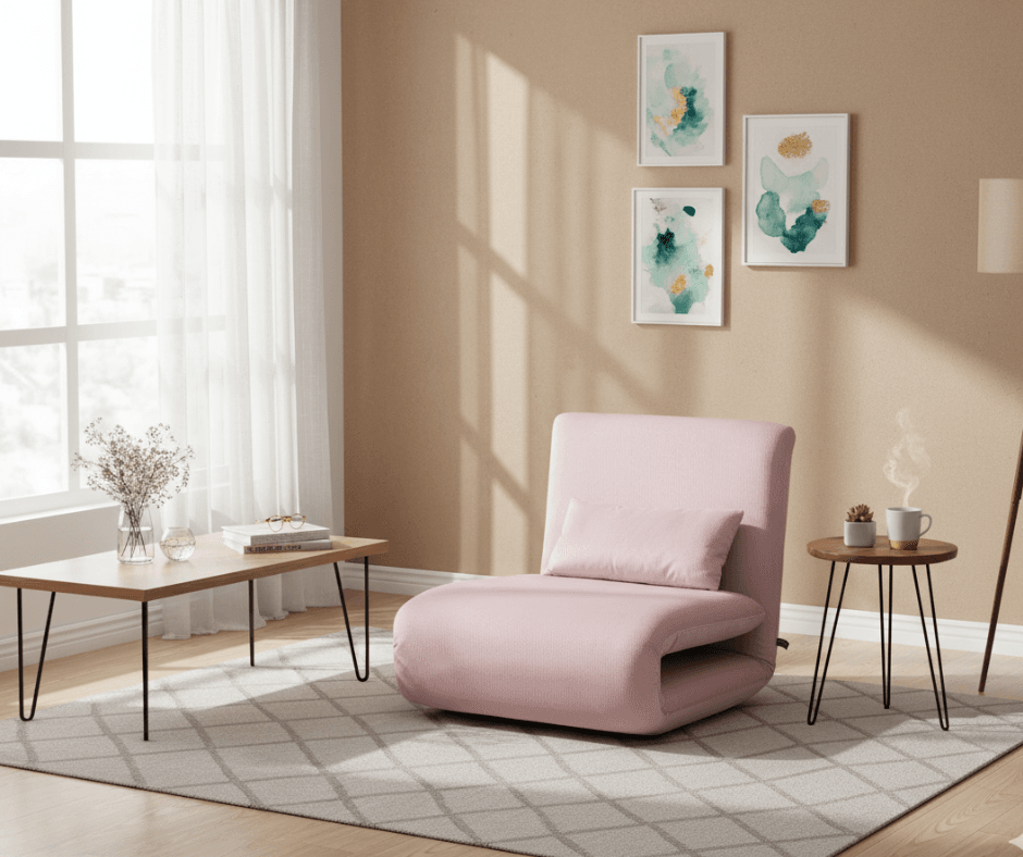 Angie Single Sofa Bed - Pink