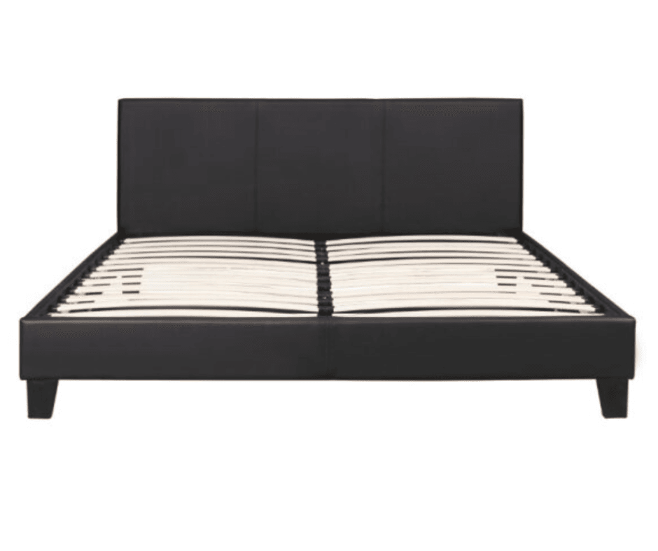 Monica PU Leather Bed Frame - Double - Black