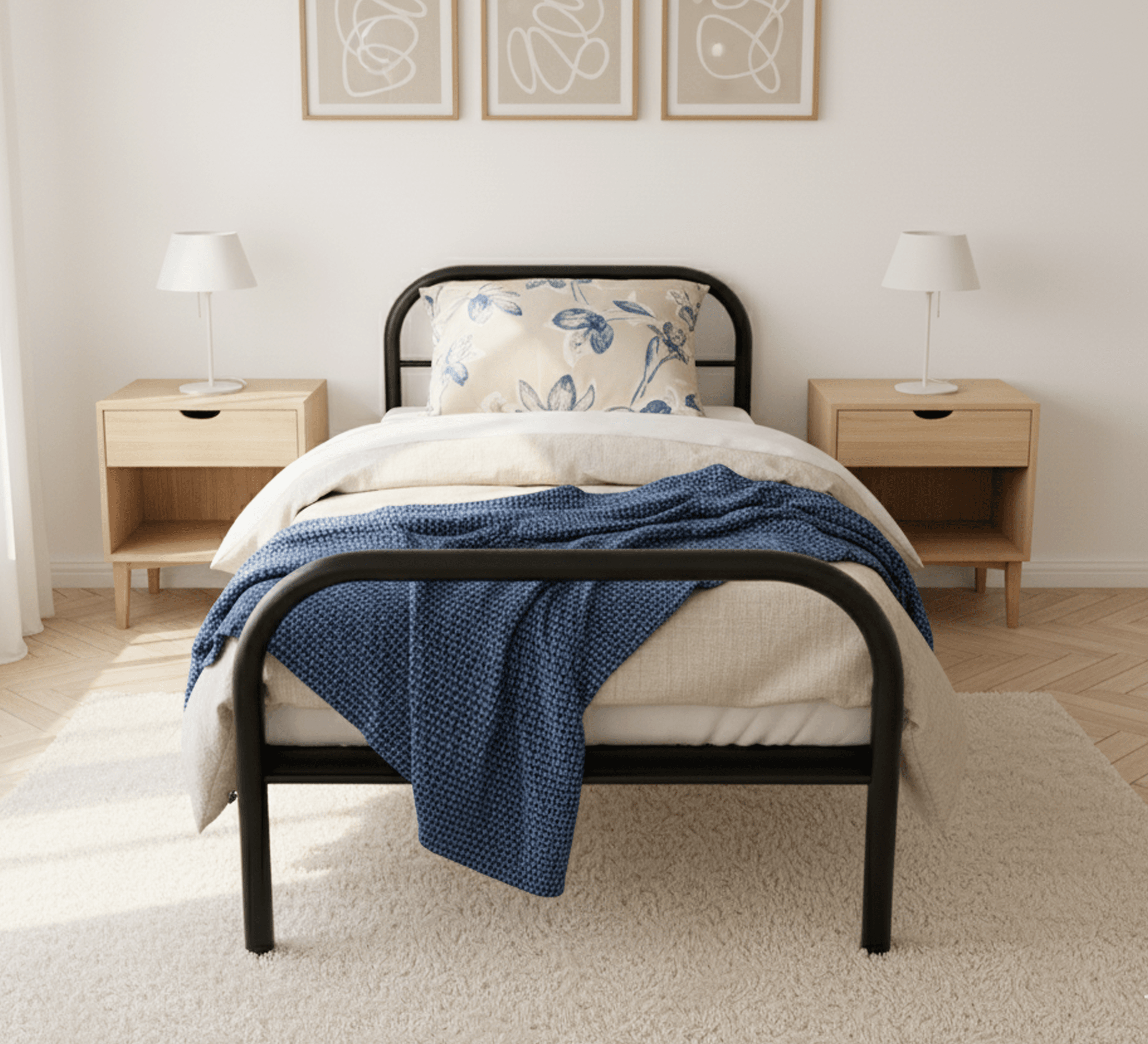 HEQS Commercial Steel Bedframe - Single