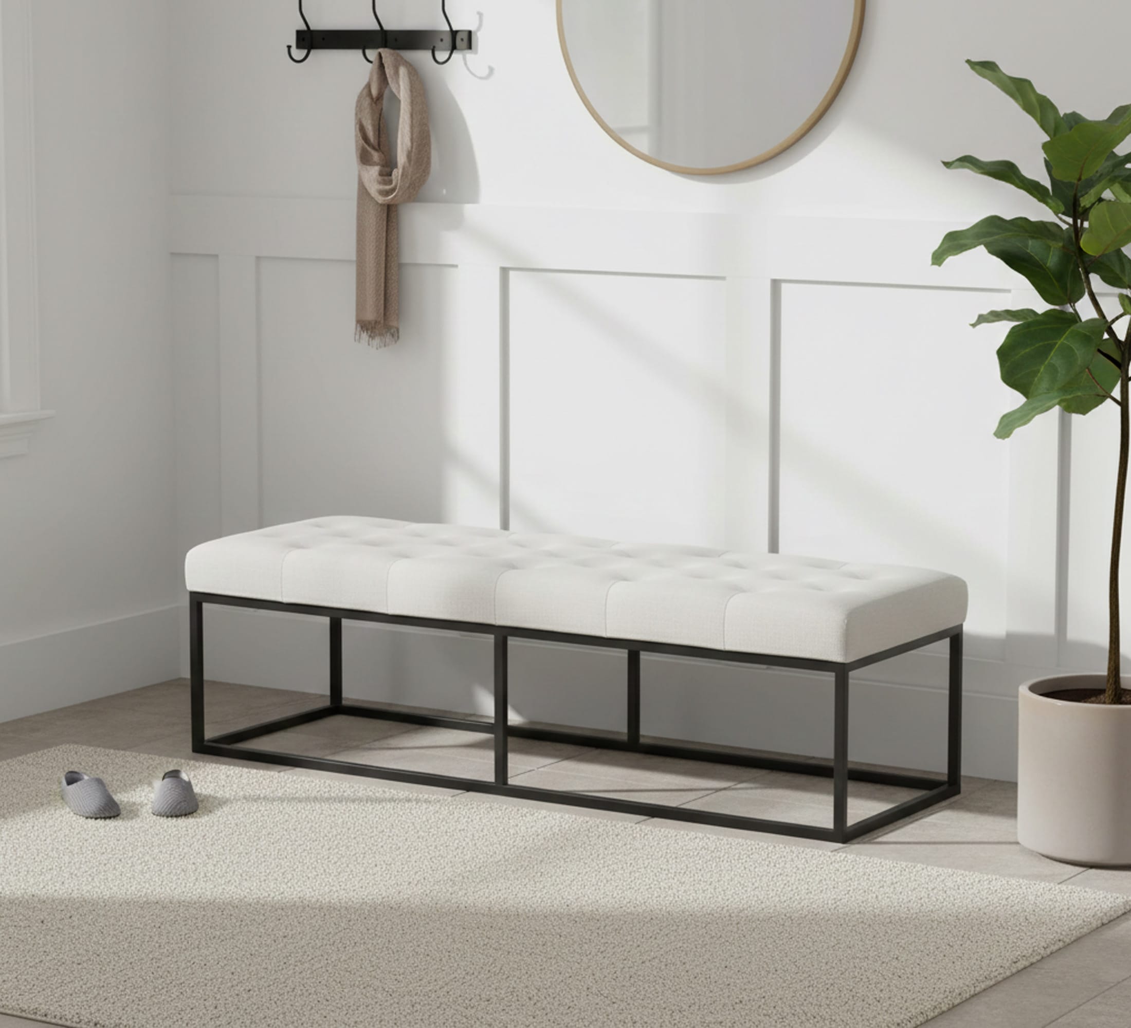 Annie Ottoman Bench - Beige