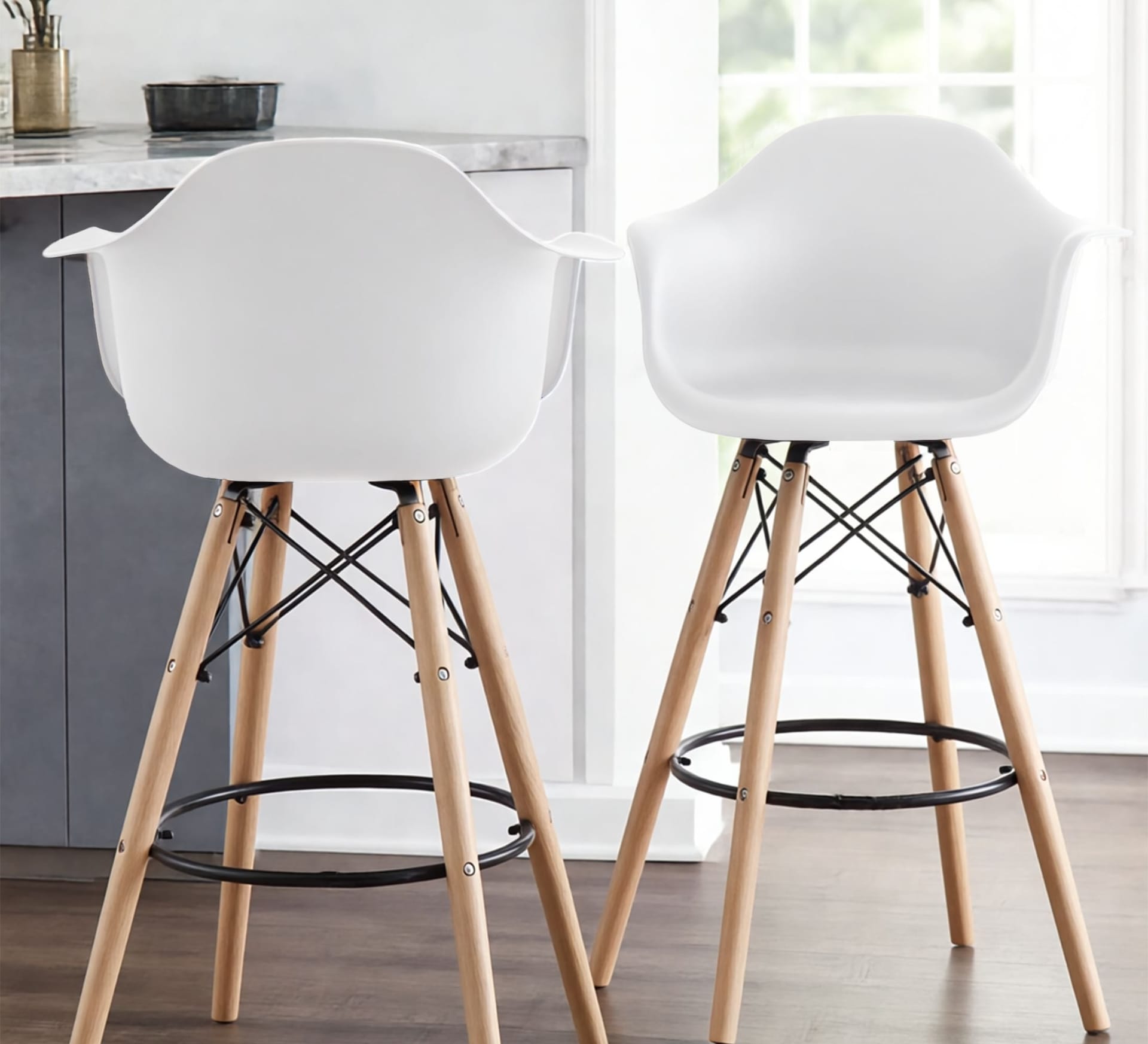 Rocco Bar Stools Set of 2 - White