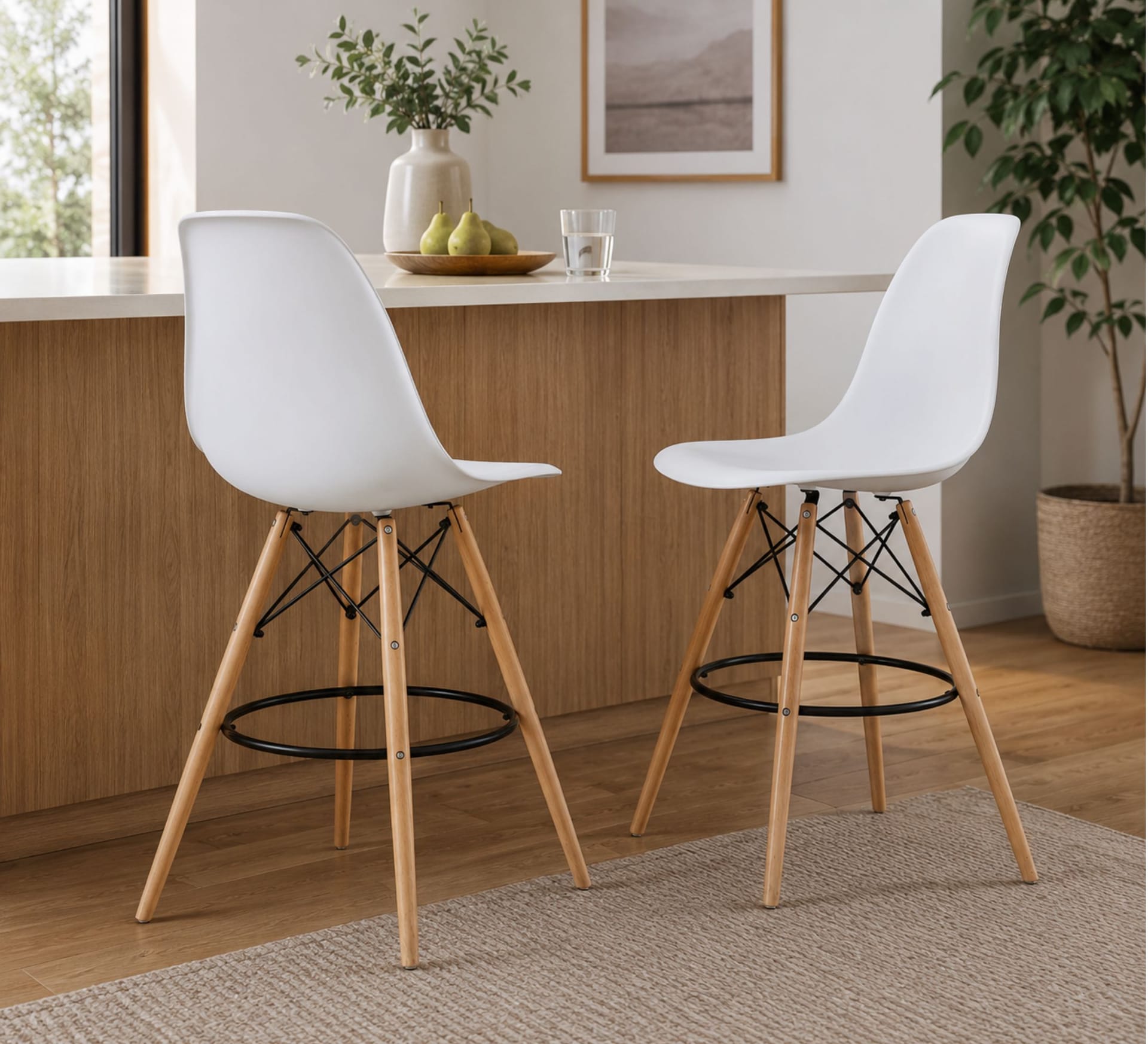 Eliam Bar Stool - Set of 2 - White