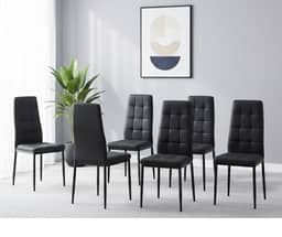 Sandy Dining Chair Set of 6 - Black
