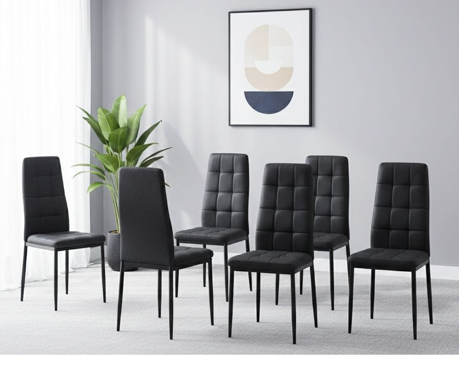 Sandy Dining Chair Set of 6 - Black