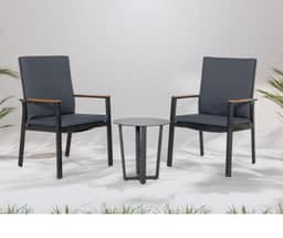 Bronte 2 Seater Outdoor Chair & Side Table Set - Dark Grey
