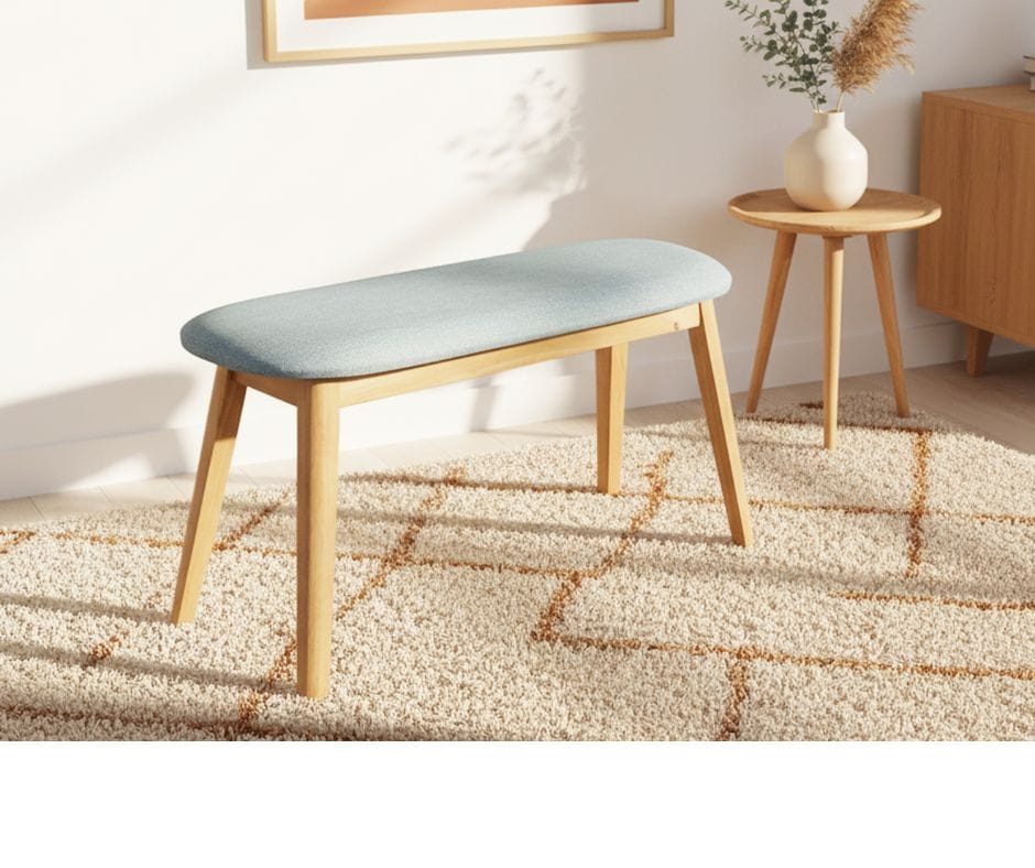 Oxley Bench - Mint and Oak Finish