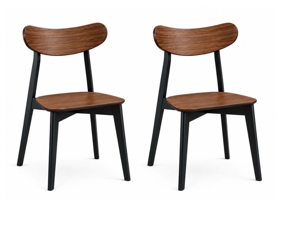Ava Dining Chair Set of 2 - Walnut Finish