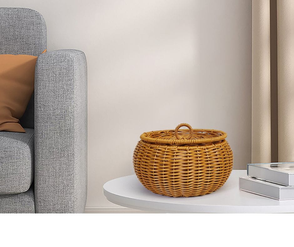Ibiza Storage Basket with Lid - Brown