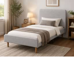 Bendigo Bed Frame - King Single - Light Grey