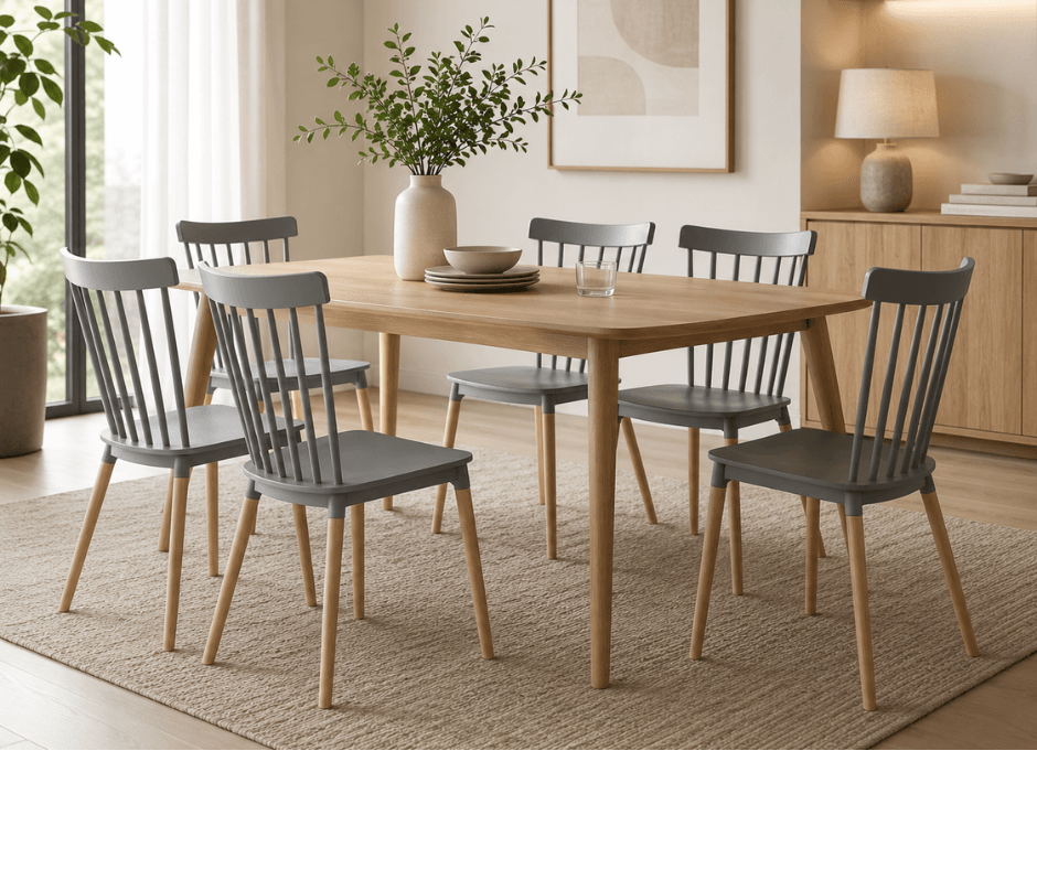Nora Dining Chair- Set of 6 - Grey
