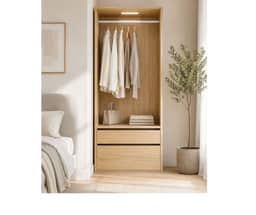 Botany Hanging Wardrobe With Drawers 800 - Oak