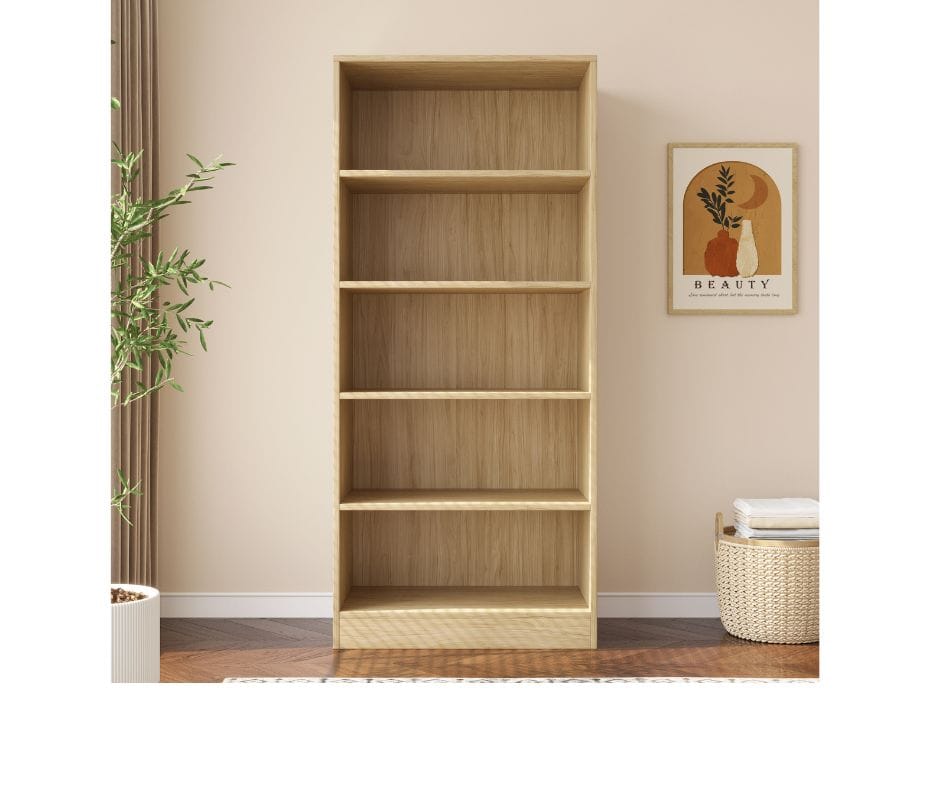 Botany 5 Shelves Wardrobe 800 - Oak Finish