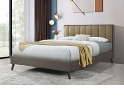 Rennie Bed Double - Light & Dark Brown