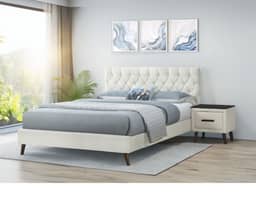 Andy Bed Frame - Double - Cream