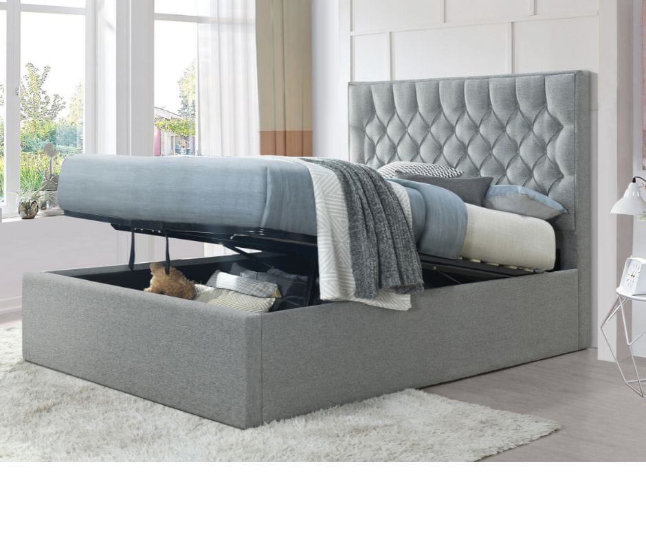 William Gas lift bed Double - Pebble