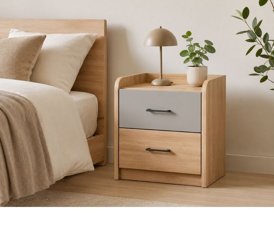 Kiama Bedside Table - Oak Finish