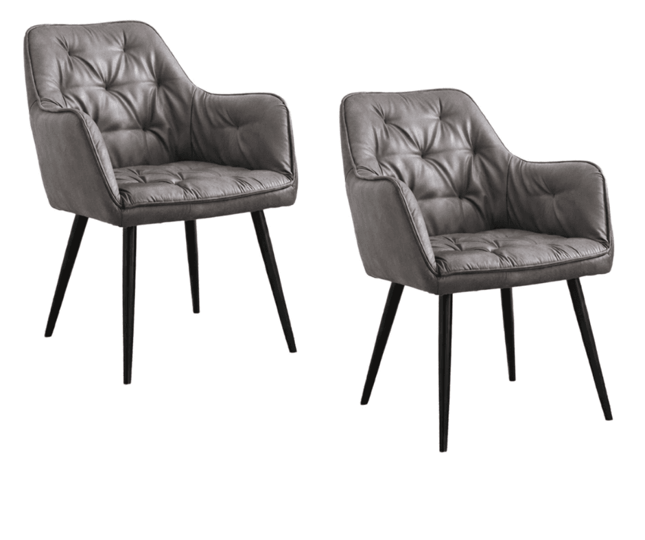 Clayton Dining Chair Set of 2 - Pewter Grey