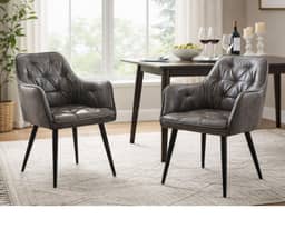 Clayton Dining Chair Set of 2 - Pewter Grey