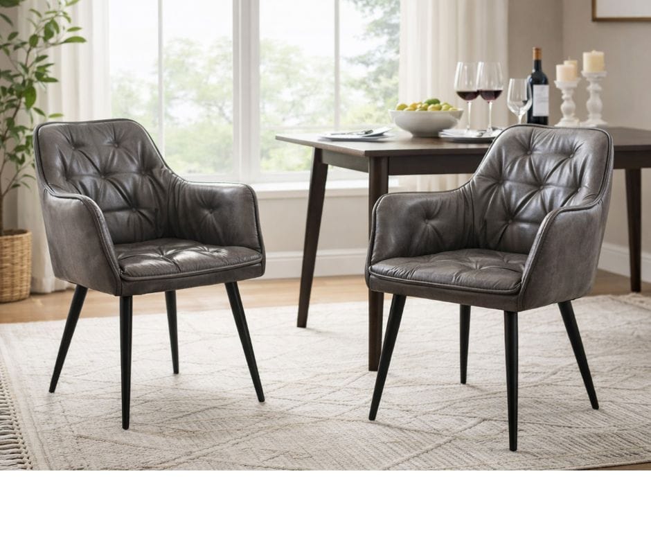Clayton Dining Chair Set of 2 - Pewter Grey