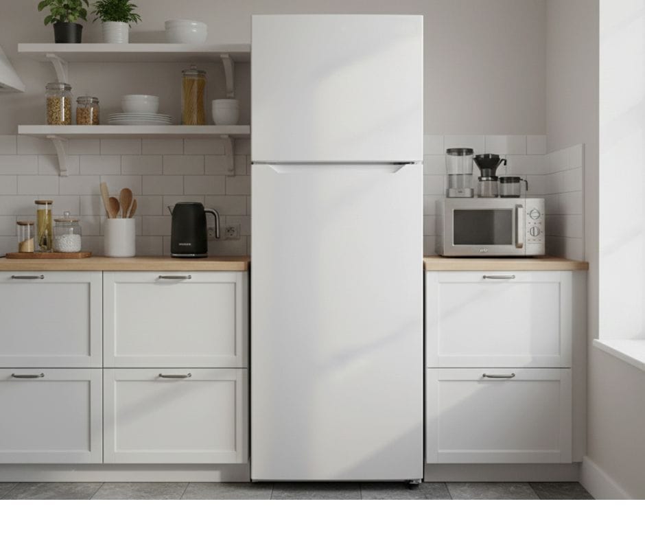 HEQS 334L Top Mount Fridge - White