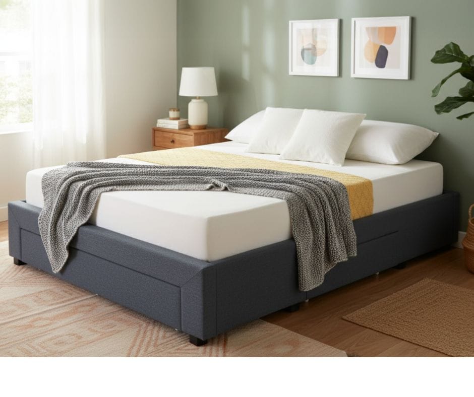 Arizona Double Bed with Drawers - Grey