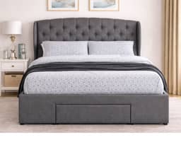 Henry Double Bed - Dark Grey