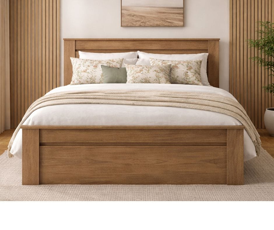 Jason Double Bed - Dark Oak Finish