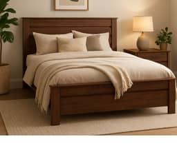 Jason Double Bed Walnut Finish