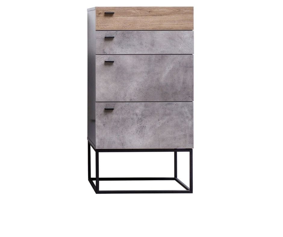 Simon 4-D Chest - Dark Oak and Cement Finish