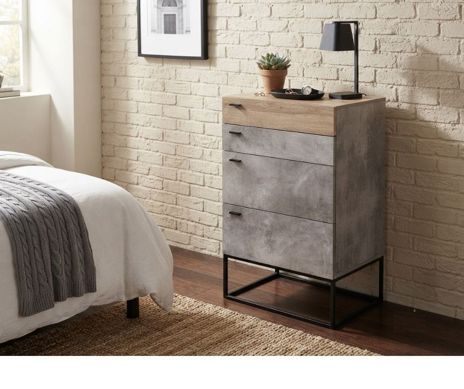 Simon 4-D Chest - Dark Oak and Cement Finish