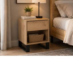 Coogee Bedside Table - Natural Oak Finish