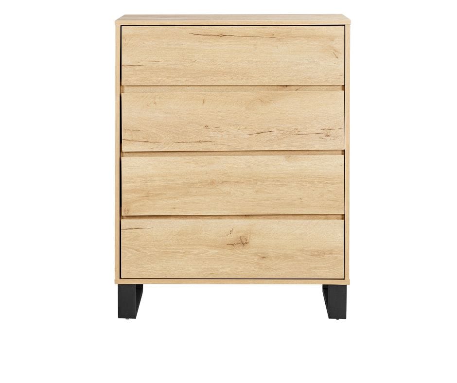 Coogee 4 Drawer Chest - Natural Oak Finish
