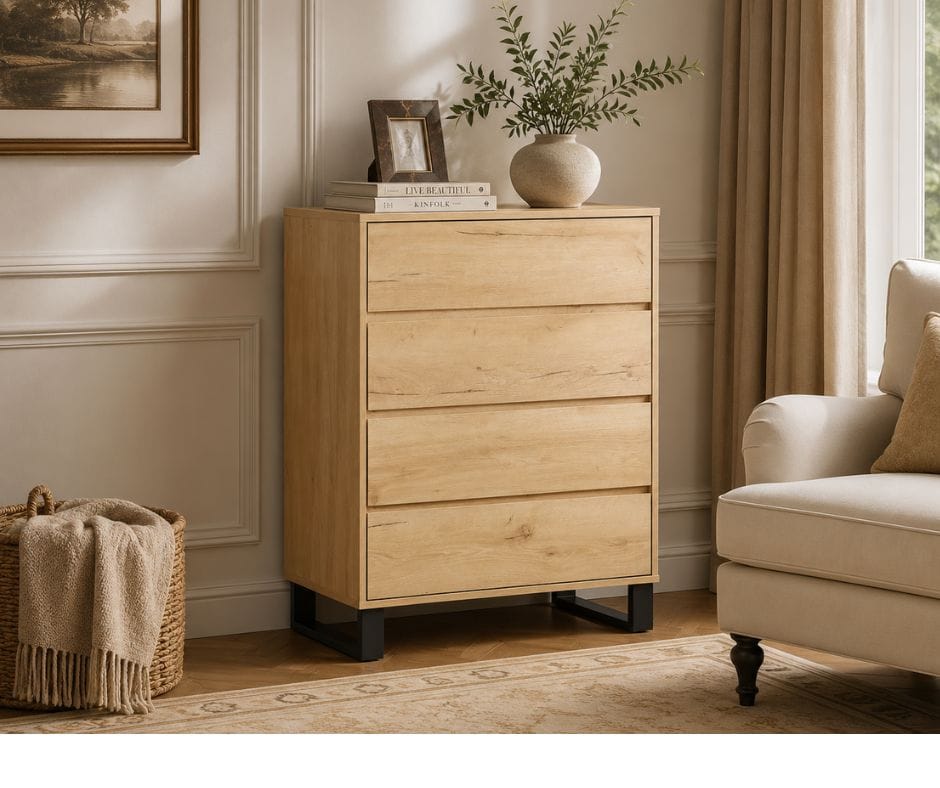 Coogee 4 Drawer Chest - Natural Oak Finish