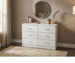 Redfern 6 Drawer Chest / Lowboy - White