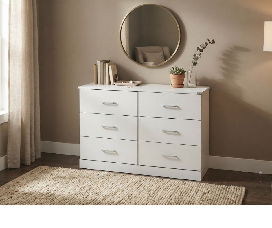 Redfern 6 Drawer Chest / Lowboy - White