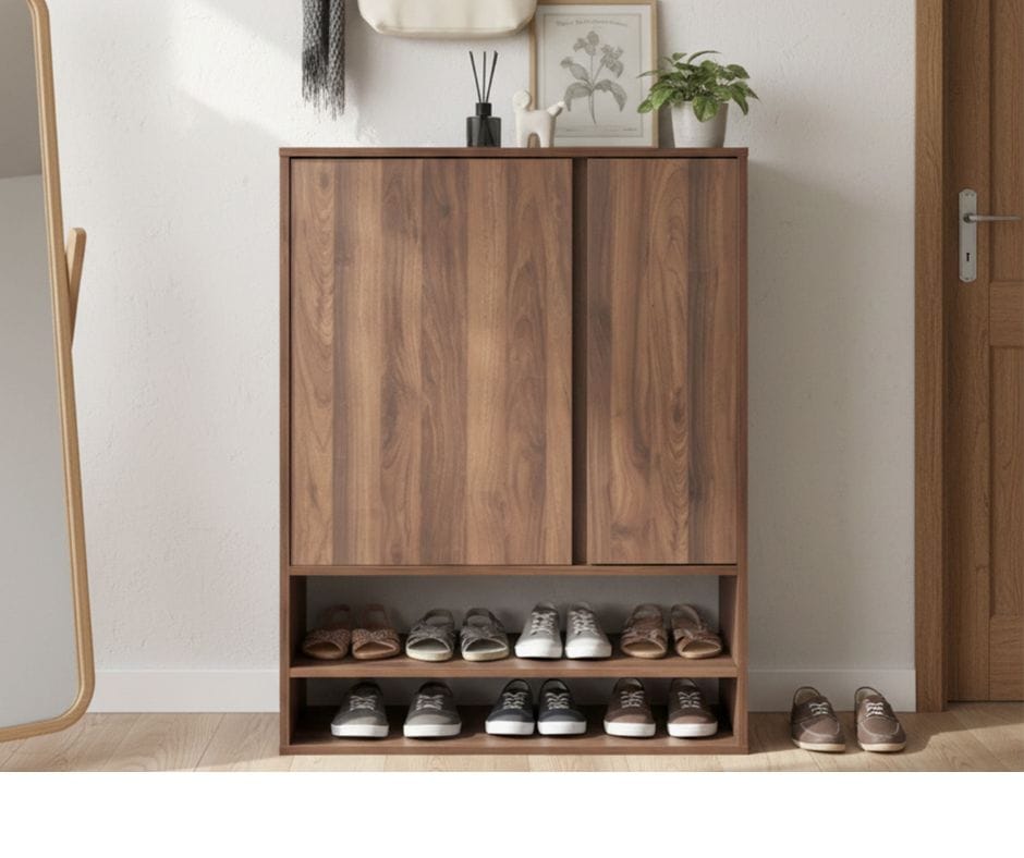 Linda Shoe Case - Walnut Finish