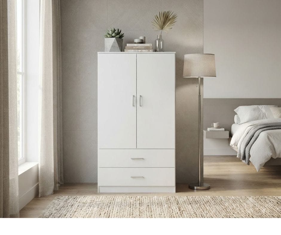 Redfern 2 Door 2 Drawer Wardrobe - White