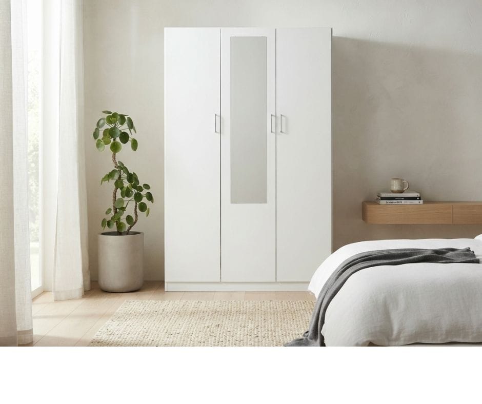 Redfern Melamine 3 Doors Combo with Mirror - White